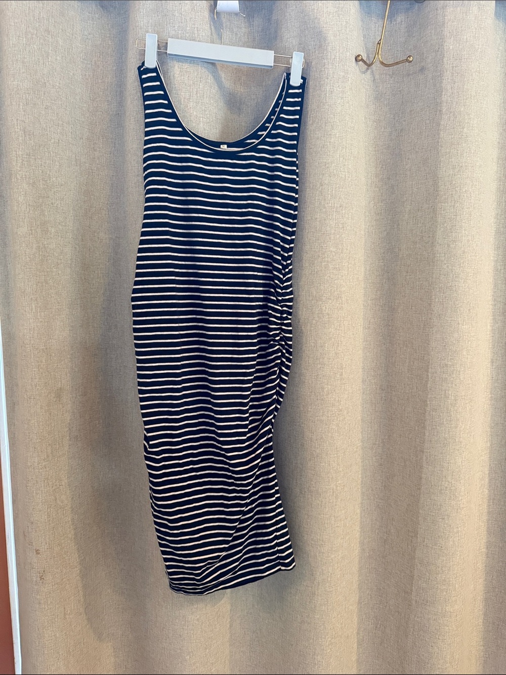 Maternity Striped Navy & White Tank Dress